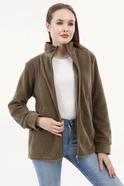 Likapa Fermuarlı Cepli Polar Mont SİYAH - XL