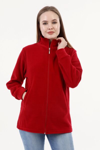 Likapa Fermuarlı Cepli Polar Mont KIRMIZI - XL