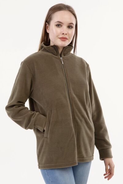 Likapa Fermuarlı Cepli Polar Mont HAKİ - 2XL