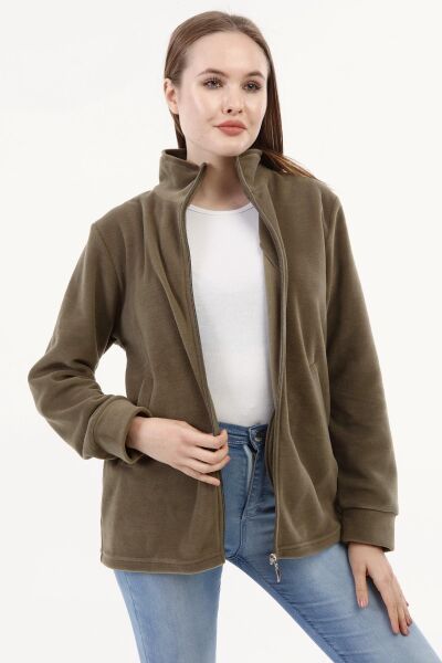 Likapa Fermuarlı Cepli Polar Mont HAKİ - 2XL