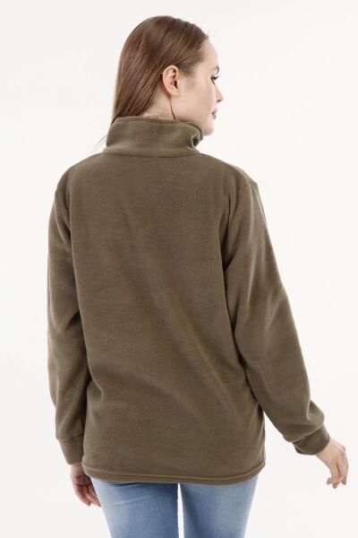 Likapa Fermuarlı Cepli Polar Mont HAKİ - 3XL