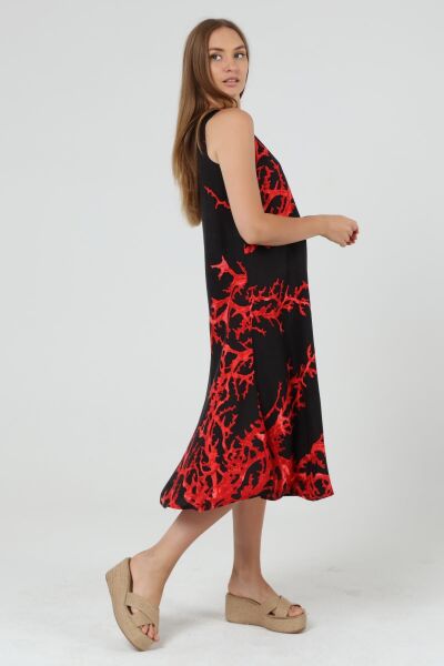 Likapa Yazlık Askılı Viskon Elbise 2691 SİYAH - 3XL