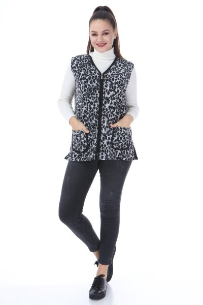 Likapa Polar Yelek 2XL - Gri Leopar