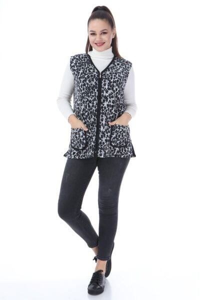 Likapa Polar Yelek 3XL - Gri Leopar