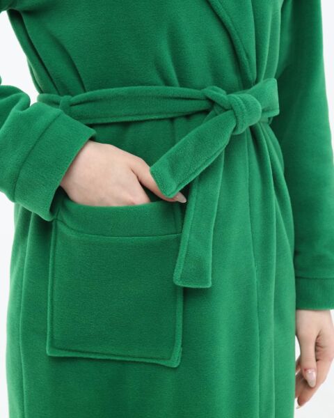 Likapa Uzun Şal Yaka Polar Sabahlık 226 2XL - Açık Yeşil