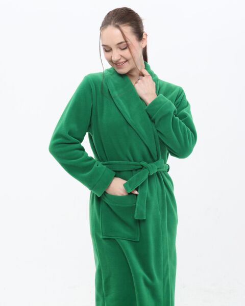 Likapa Uzun Şal Yaka Polar Sabahlık 226 2XL - Açık Yeşil