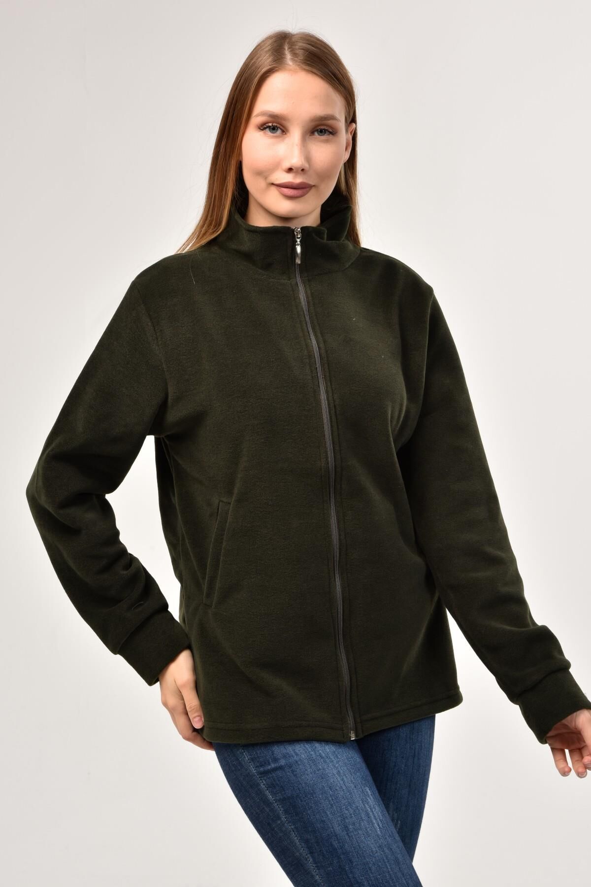 Likapa Fermuarlı Cepli Polar Mont Hakii - 3XL