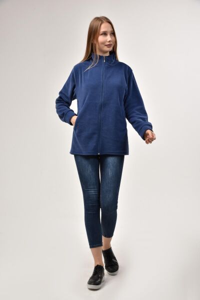 Likapa Fermuarlı Cepli Polar Mont İndigo - 2XL