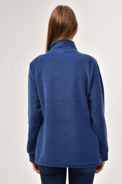Likapa Fermuarlı Cepli Polar Mont İndigo - 3XL