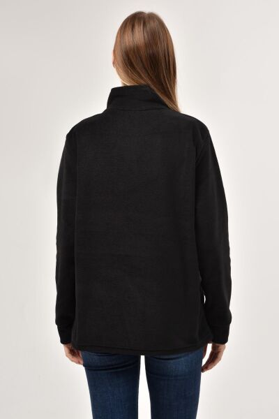 Likapa Fermuarlı Cepli Polar Mont SİYAH - XL