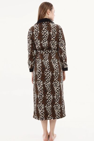 Likapa Uzun Şal Yaka Polar Sabahlık 226 LEOPAR - 2XL