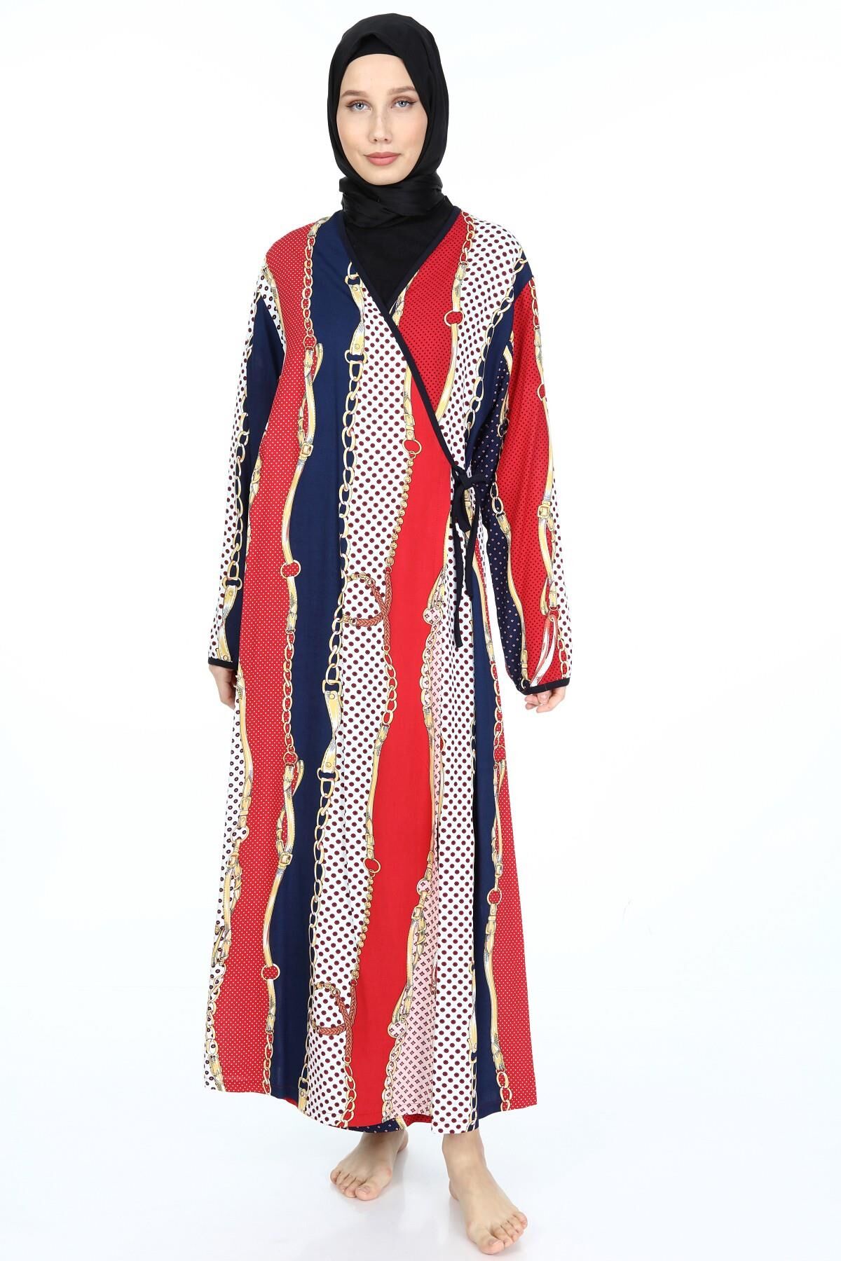 2001-01 Likapa Viskon Namaz Elbisesi SARI ZİNCİR DESEN - 3