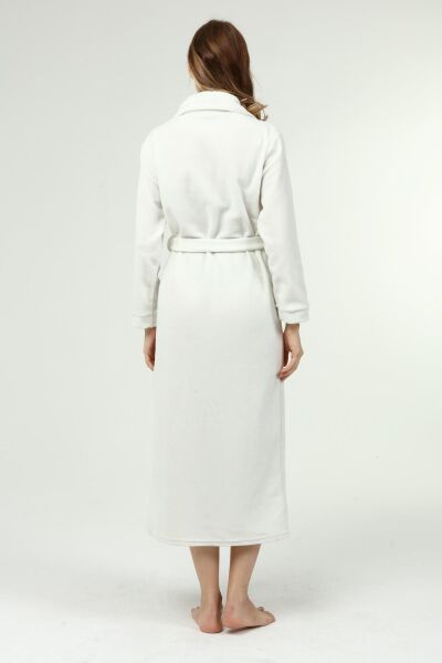 Likapa Uzun Şal Yaka Polar Sabahlık 226 Ekru - XL