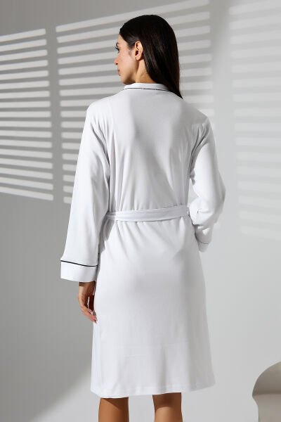 Likapa İnterlok Hamile Lohusa Uzun Kol Sabahlık 1356 Siyah Beyaz - M