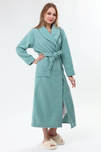 Likapa Uzun Şal Yaka Polar Sabahlık 226 Düz MİNT - 2XL