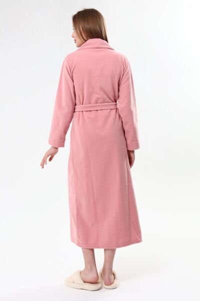 Likapa Uzun Şal Yaka Polar Sabahlık 226 Düz PEMBE - M