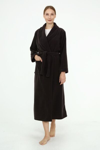 Likapa Uzun Şal Yaka Polar Sabahlık 226 Antrasit - XL