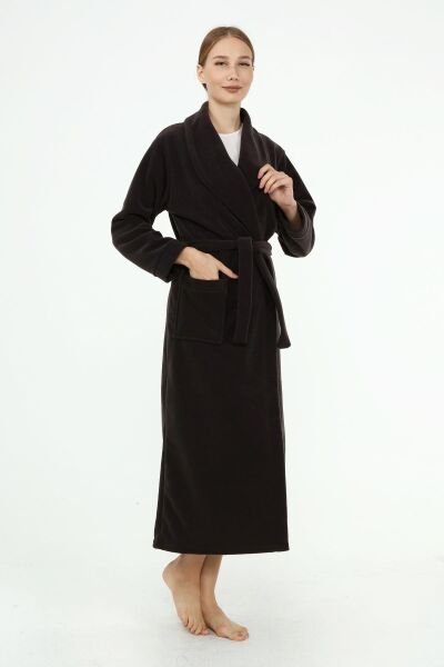 Likapa Uzun Şal Yaka Polar Sabahlık 226 Antrasit - XL