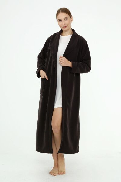 Likapa Uzun Şal Yaka Polar Sabahlık 226 Antrasit - 2XL