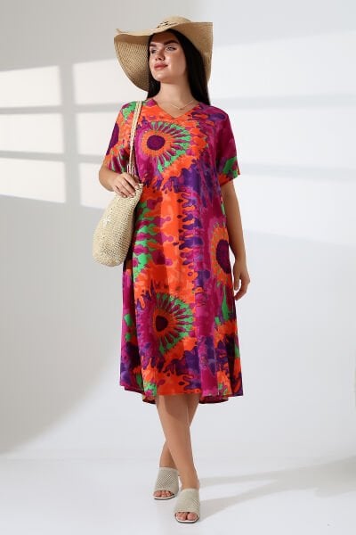 fuşya turuncu batik