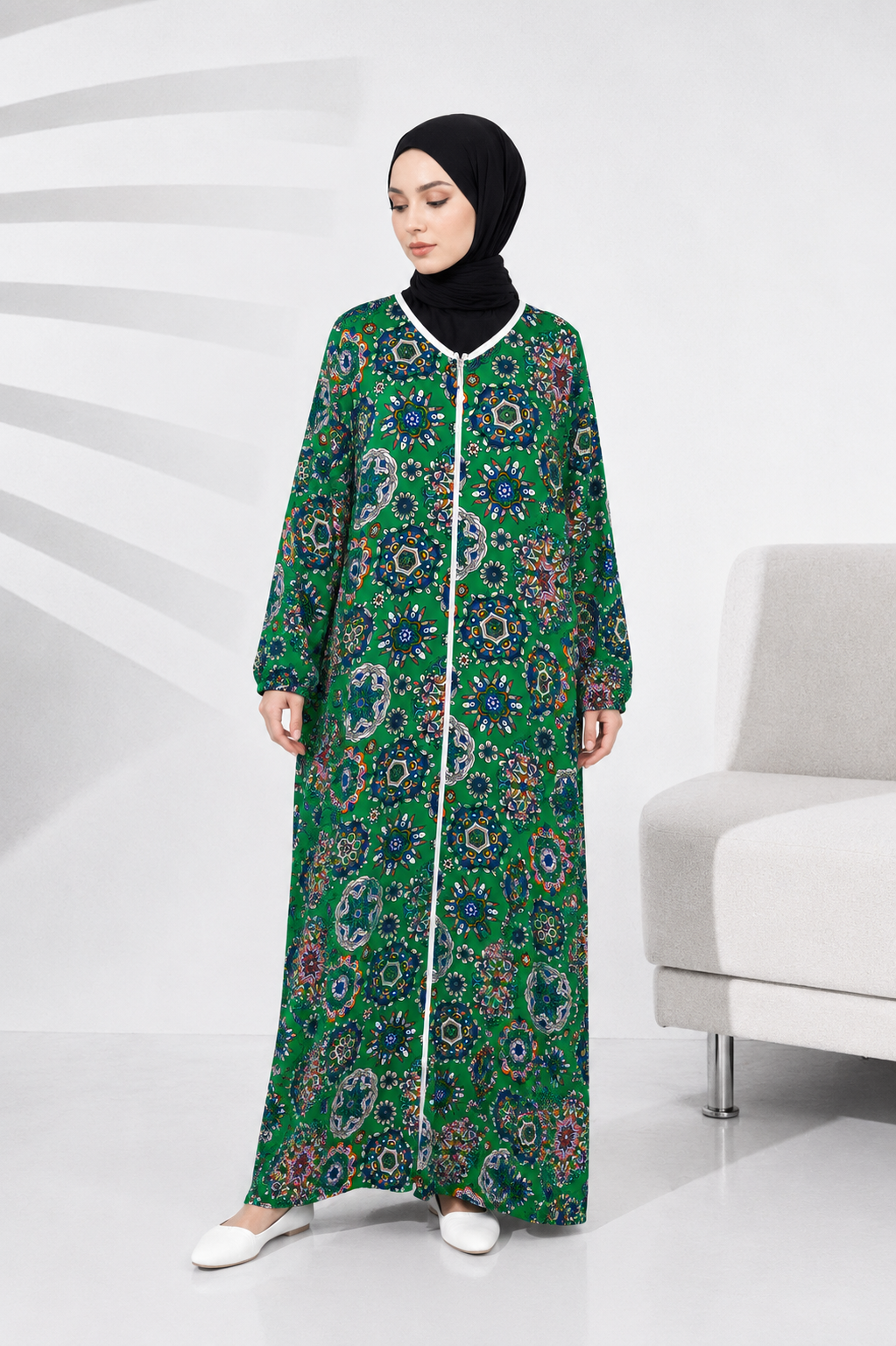 Tek Cepli Fermuarlı Viskon Namaz Elbisesi 2