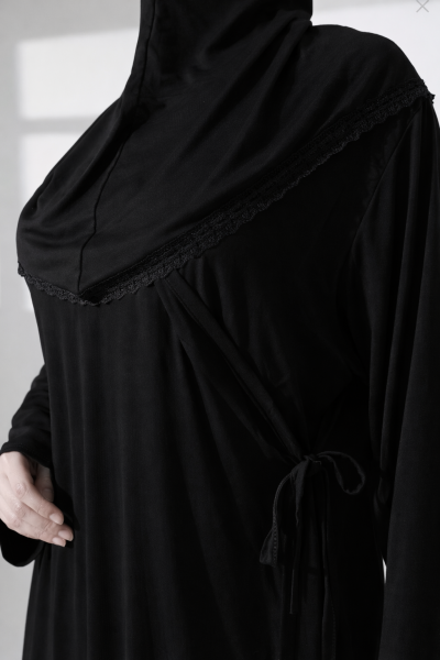 LİKAPASHOP Likralı Viskon Başörtülü Namaz Elbisesi 1874