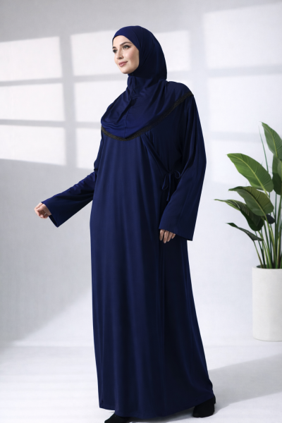 LİKAPASHOP Likralı Viskon Başörtülü Namaz Elbisesi 1874