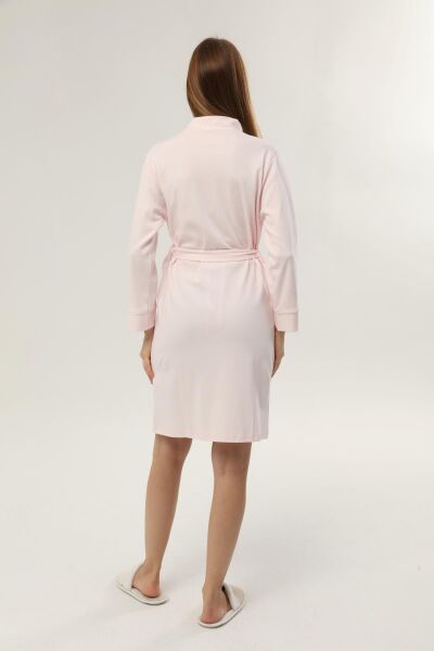 Likapa İnterlok Hamile Lohusa Uzun Kol Sabahlık 1356 Pembe - 3XL