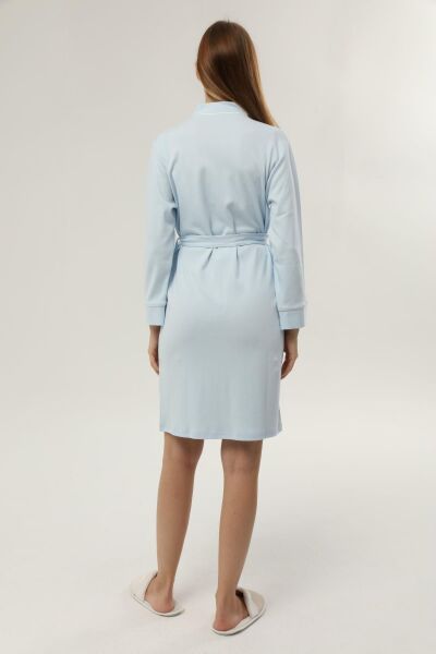 Likapa İnterlok Hamile Lohusa Uzun Kol Sabahlık 1356 Mavi - 2XL