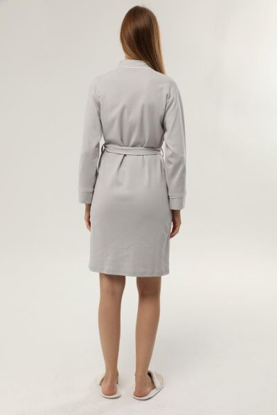 Likapa İnterlok Hamile Lohusa Uzun Kol Sabahlık 1356 GRİ - XL