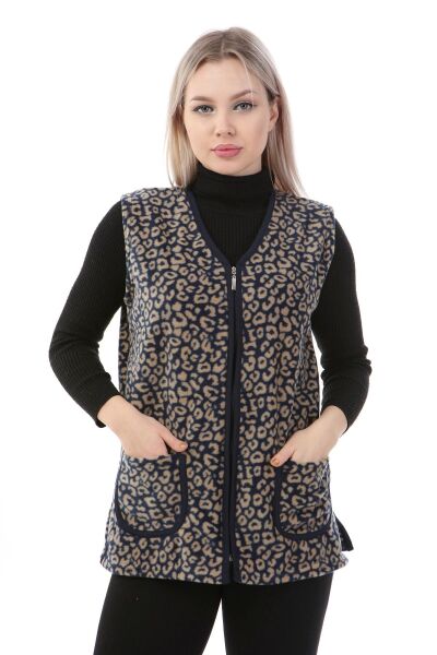 Likapa Polar Yelek 2XL - Siyah Leopar