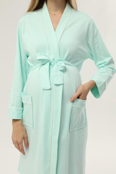 Likapa İnterlok Hamile Lohusa Uzun Kol Sabahlık 1356 Mint - M
