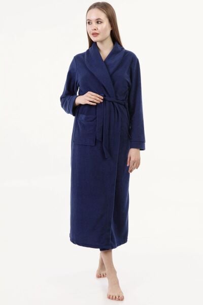 Likapa Uzun Şal Yaka Polar Sabahlık 226 Mor Yıldız - 2XL