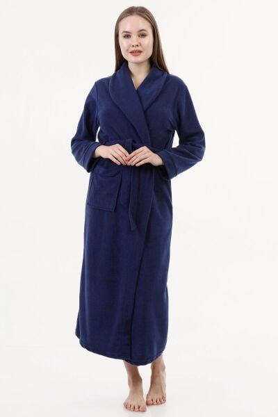 Likapa Uzun Şal Yaka Polar Sabahlık 226 Mor Yıldız - XL