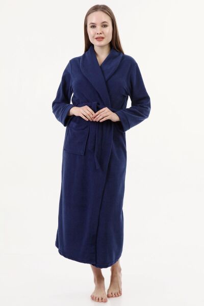 Likapa Uzun Şal Yaka Polar Sabahlık 226 2XL - GRİ BEYAZ YILDIZ