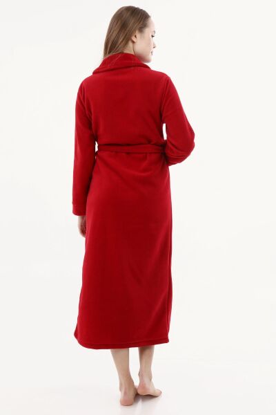 Likapa Uzun Şal Yaka Polar Sabahlık 226 Bordo - XL