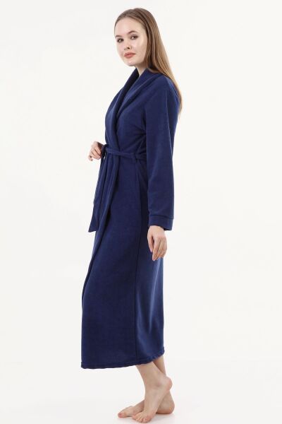 Likapa Uzun Şal Yaka Polar Sabahlık 226 LACİVERT - 2XL
