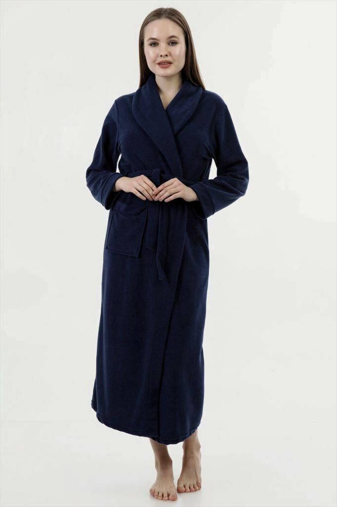 Likapa Uzun Şal Yaka Polar Sabahlık 226 KOYU LACİVERT - 2XL