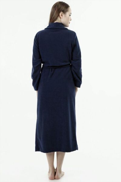 Likapa Uzun Şal Yaka Polar Sabahlık 226 KOYU LACİVERT - 2XL