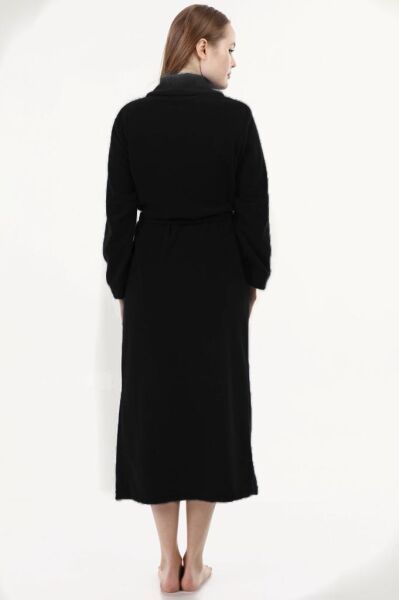 Likapa Uzun Şal Yaka Polar Sabahlık 226 SİYAH 02 - 2XL