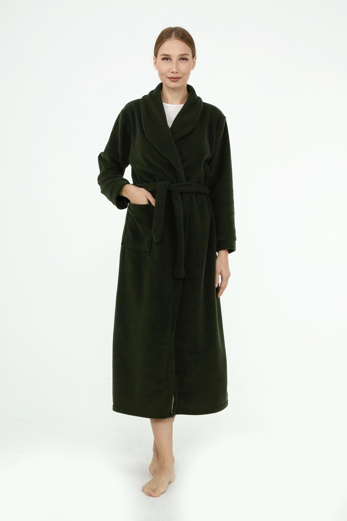 Likapa Uzun Şal Yaka Polar Sabahlık 226 HAKİ - L