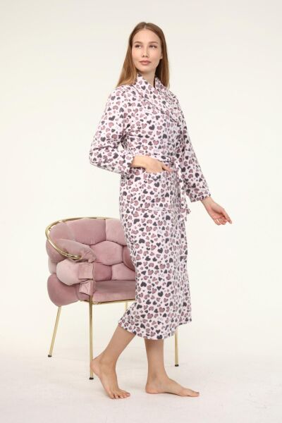 Likapa Uzun Şal Yaka Polar Sabahlık 226 SOMON KALPLİ - 2XL