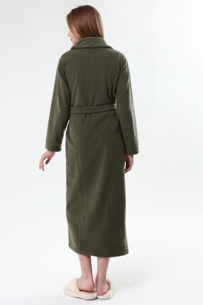 Likapa Uzun Şal Yaka Polar Sabahlık 226 Düz HAKİ - M