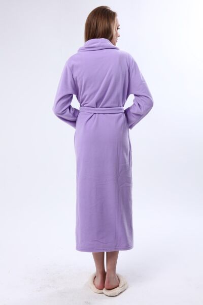 Likapa Uzun Şal Yaka Polar Sabahlık 226 Düz Lila - XL