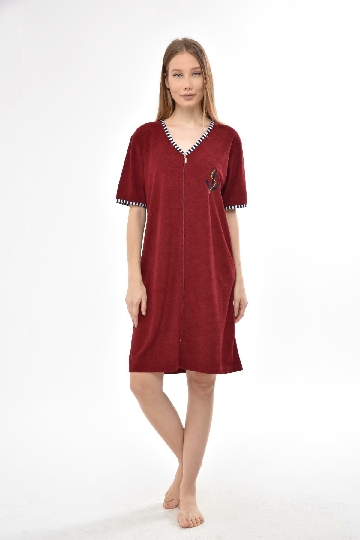 3104 Likapa Fermuarlı Havlu Elbise