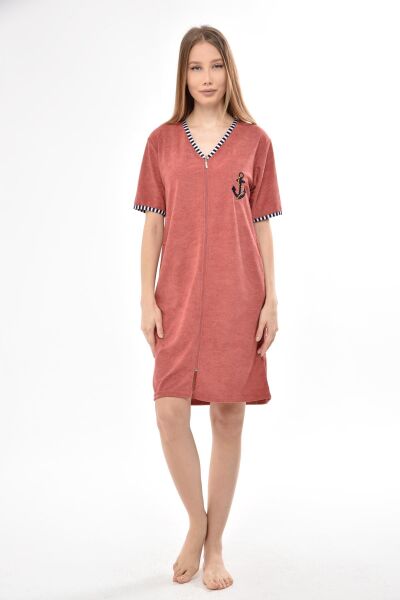 3104 Likapa Fermuarlı Havlu Elbise LACİVERT - S