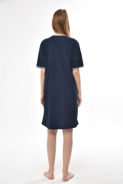 3104 Likapa Fermuarlı Havlu Elbise LACİVERT - M