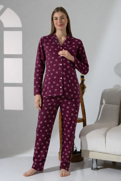 LikapaShop Penye Uzun Kol Pijama Takımı 001352-04 L