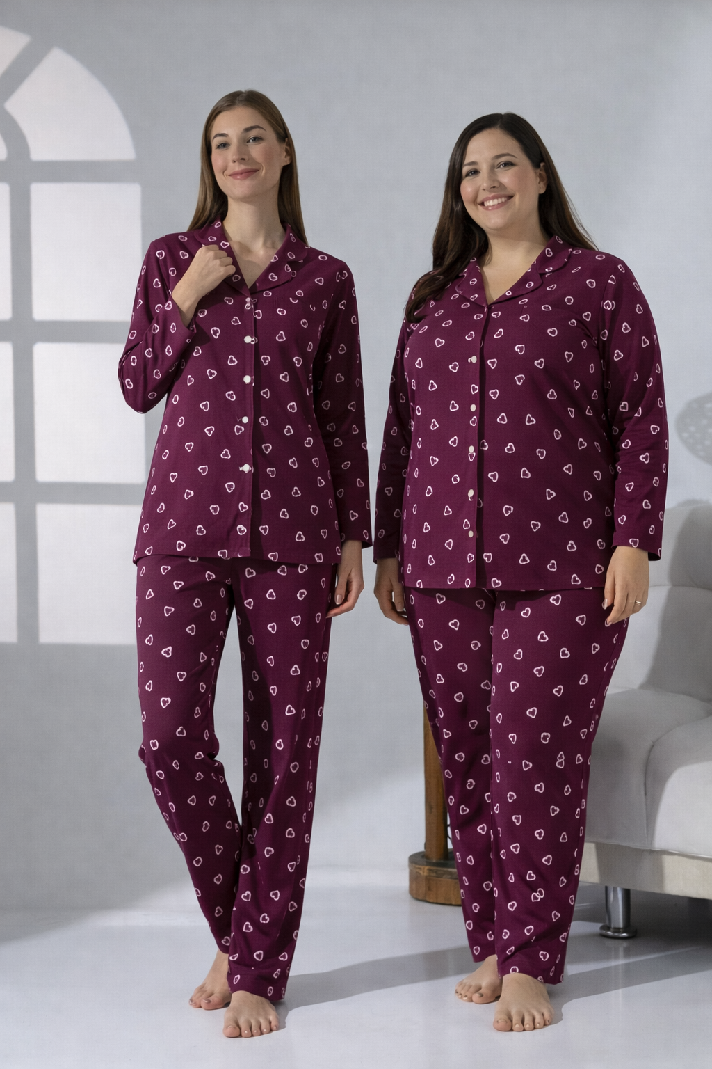 LikapaShop Penye Uzun Kol Pijama Takımı 001352-04 XL