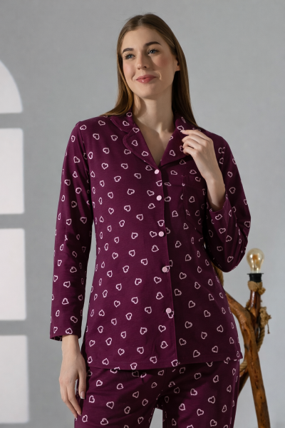 LikapaShop Penye Uzun Kol Pijama Takımı 001352-04 XL